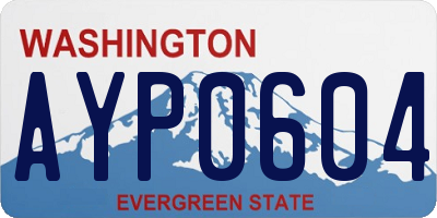 WA license plate AYP0604