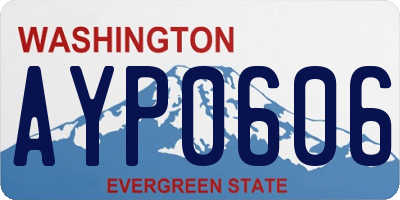 WA license plate AYP0606