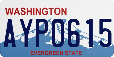 WA license plate AYP0615