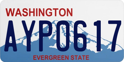 WA license plate AYP0617