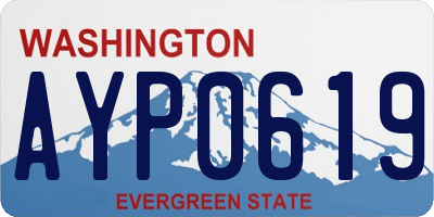 WA license plate AYP0619
