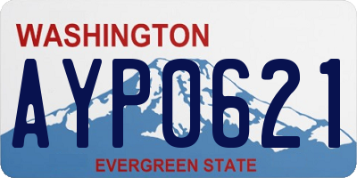 WA license plate AYP0621
