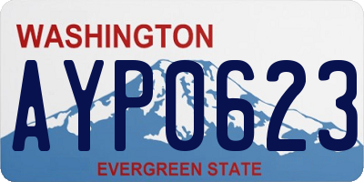 WA license plate AYP0623