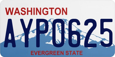 WA license plate AYP0625