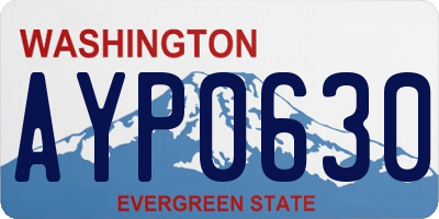 WA license plate AYP0630
