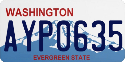 WA license plate AYP0635
