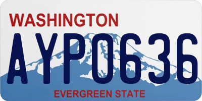 WA license plate AYP0636