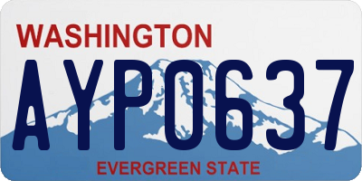 WA license plate AYP0637