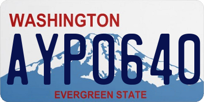 WA license plate AYP0640