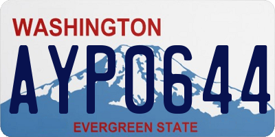 WA license plate AYP0644