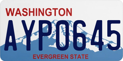 WA license plate AYP0645