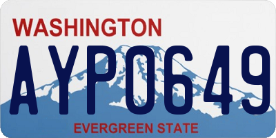 WA license plate AYP0649