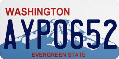 WA license plate AYP0652