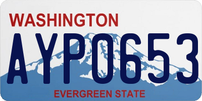 WA license plate AYP0653