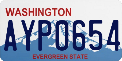 WA license plate AYP0654