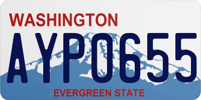 WA license plate AYP0655