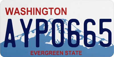 WA license plate AYP0665