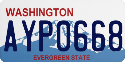 WA license plate AYP0668
