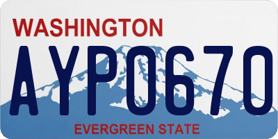 WA license plate AYP0670