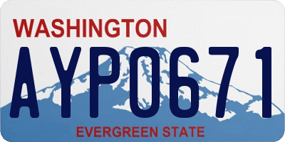 WA license plate AYP0671