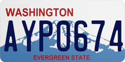 WA license plate AYP0674
