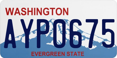 WA license plate AYP0675