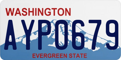 WA license plate AYP0679