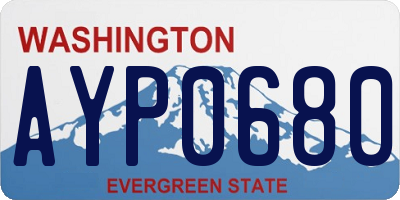 WA license plate AYP0680