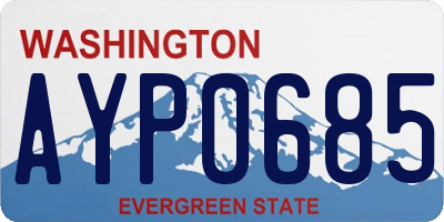 WA license plate AYP0685