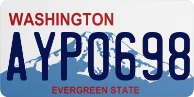 WA license plate AYP0698