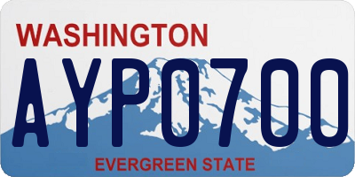 WA license plate AYP0700