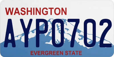WA license plate AYP0702