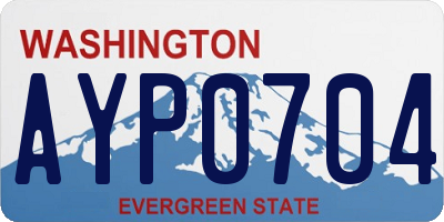 WA license plate AYP0704