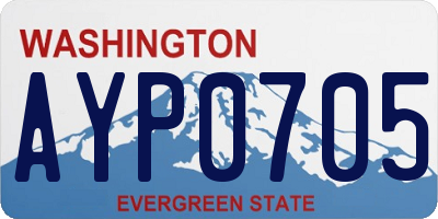 WA license plate AYP0705
