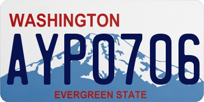 WA license plate AYP0706