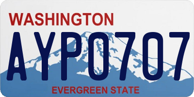 WA license plate AYP0707