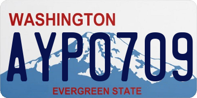WA license plate AYP0709