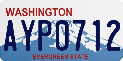 WA license plate AYP0712