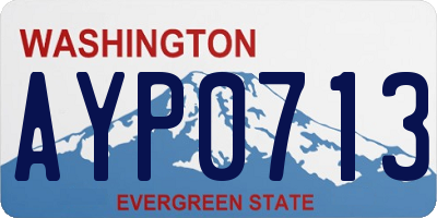 WA license plate AYP0713