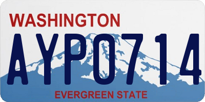 WA license plate AYP0714