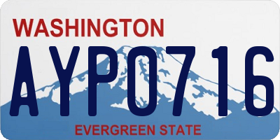 WA license plate AYP0716