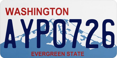 WA license plate AYP0726