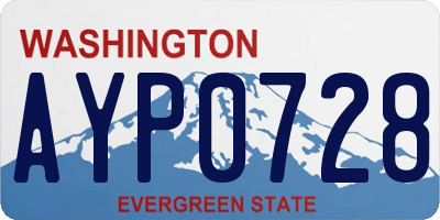 WA license plate AYP0728