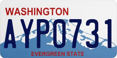 WA license plate AYP0731