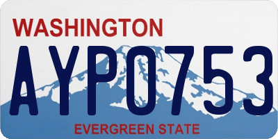 WA license plate AYP0753