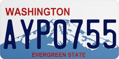 WA license plate AYP0755