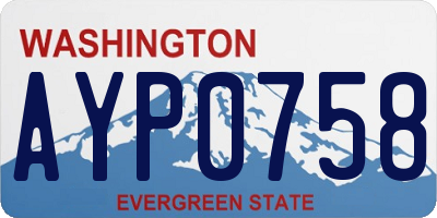 WA license plate AYP0758