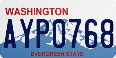 WA license plate AYP0768