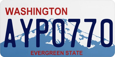 WA license plate AYP0770