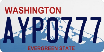 WA license plate AYP0777
